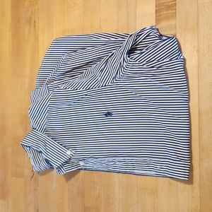 Ralph Lauren Boys Dress shirt. Navy and white stripe. Size YXL 18-20